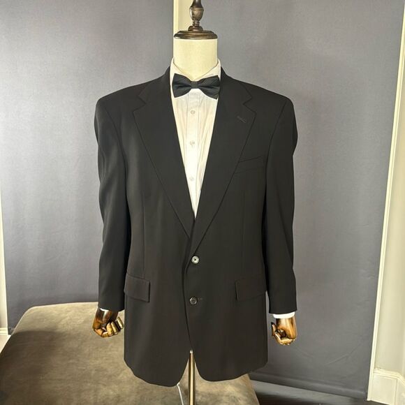 Vintage 90’s Tommy Hilfiger Men’s Black Blazer Jacket Size 43R Made U.S.A. RARE - Picture 1 of 14